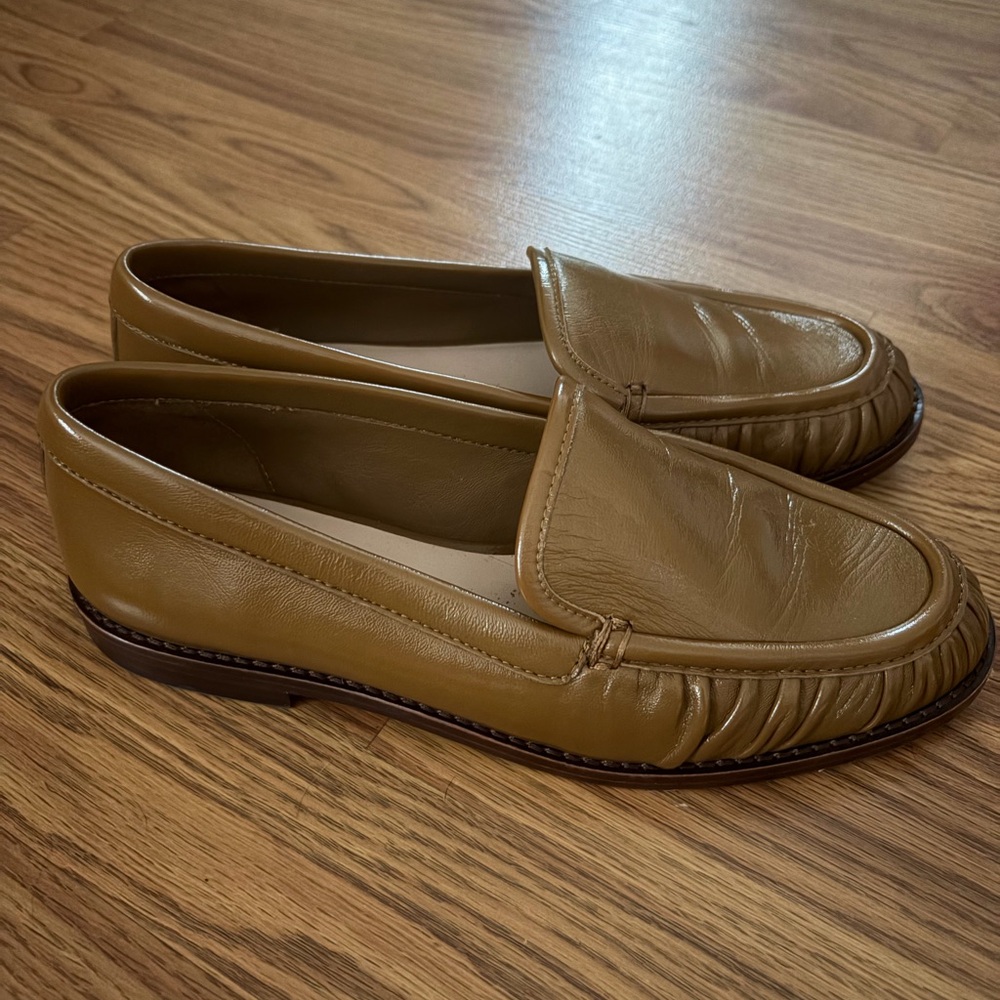 Men's Tan Leather Slip-On Loafers